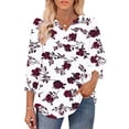 thumbnail image 2 of Jsaierl Women's 3/4 Length Sleeve Tops Plus Size V Neck Shirts Dressy Graphic Petite Blouses Workout Dressy Tunic Top S-2XL, 2 of 6