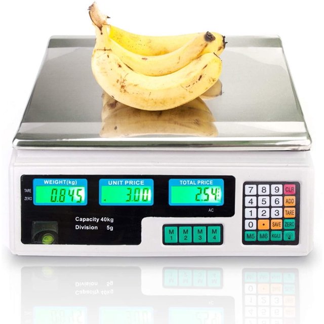 Vente de Liquidation! Balance Informatique, Balance Alimentaire Numérique Commerciale, Balance Électronique de Comptage 88lb / 40kg avec Rétroéclairage LCD Vert pour Marchés Fermiers, Magasins de Détail, Viande, Légumes et Fruits