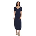 thumbnail image 3 of Time and Tru Women's Knit Maxi Dress with Short Sleeves, Sizes XS-XXXL, 3 of 6