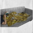 thumbnail image 6 of Nature Soft Flannel Fleece Throw Blanket, Image of up View of Fall Aspen Tree Leaves in Faded Tone Autumn Season Photography, Cozy Plush for Indoor and Outdoor Use, 60" x 80", Yellow, by Ambesonne, 6 of 6