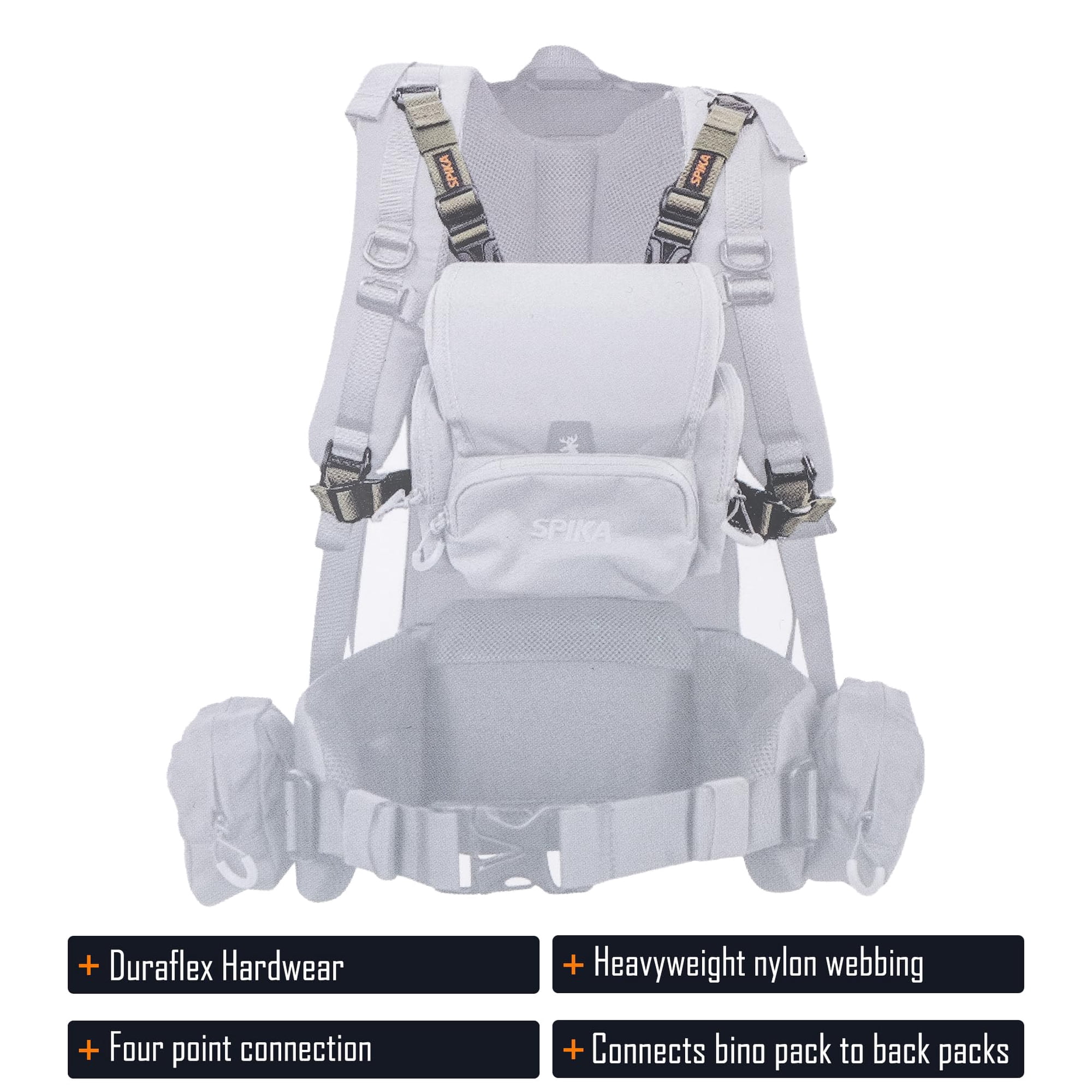 Binocular Chest Pack Connector Strap Kit for Hunting Backpacks 4-Point System