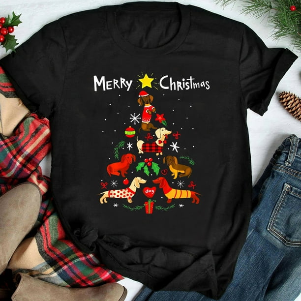 Pntutb Mujeres Carta de Navidad Impreso Cuello Redondo Manga Corta Camisetas tops Blusa Pntutb Pntutb-8032