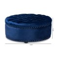thumbnail image 2 of Allora Modern Tufted Velvet Coffee Table Ottoman in Blue, 2 of 6