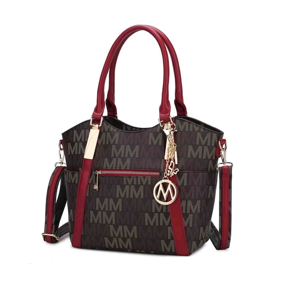 MKF Collection Jeneece Women's Tote Bag, Signature Vegan Leather Shoulder Bag Handbag Purse by Mia K - Red