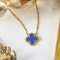 thumbnail image 3 of Collar con Colgante de Flor Azul JeenMata Bañado en Oro Amarillo, 3 of 6
