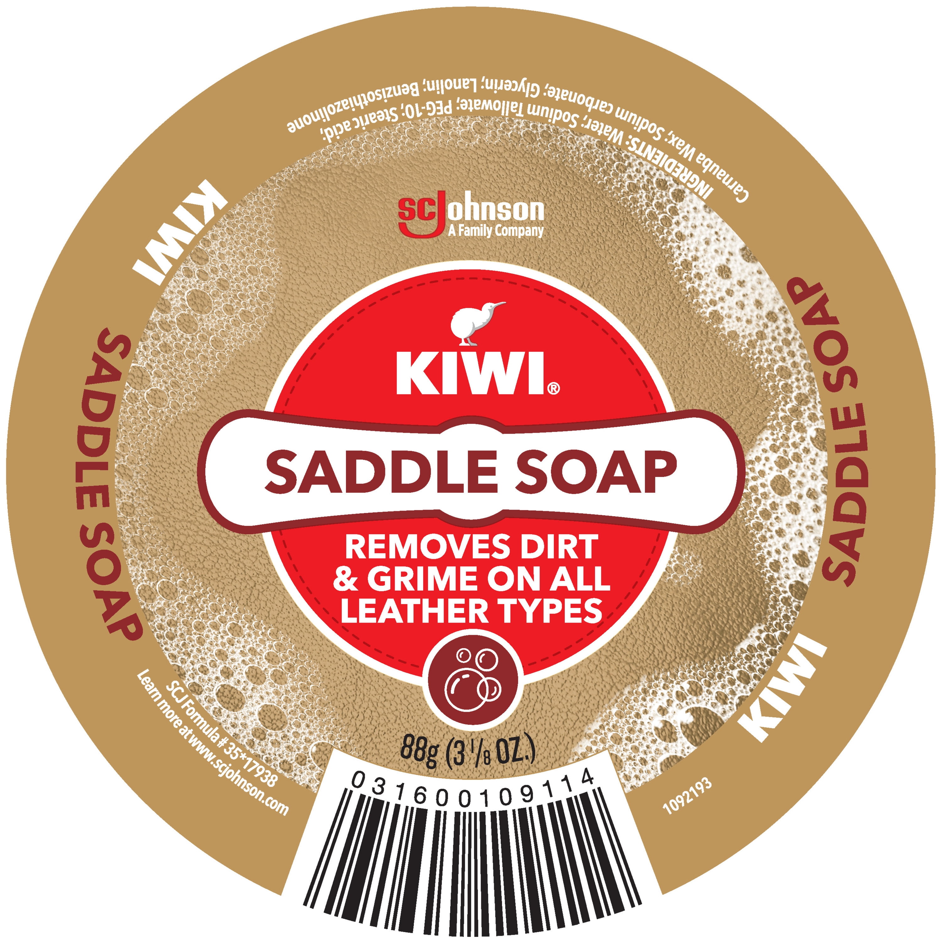 Kiwi Saddle Soap (Clean, Softens & Preserve), 3.125 Ounce