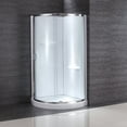 thumbnail image 1 of OVE Decors Breeze 34" Curved Corner Shower Kit 4pc includes Glass Door & Panel, base and walls, 1 of 7