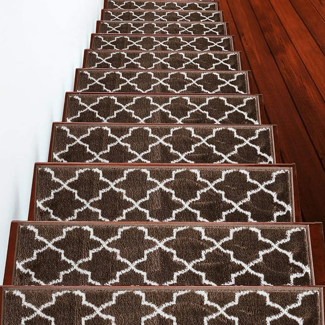 Trellisville Collection Contemporary, Cozy, Vibrant and Soft Stair Tread Mats & Rugs, 9'' x 28''