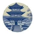 thumbnail image 4 of BANET Pagoda Chinoiserie Asian Round Tablecloths Blue and White Table Cloth Outdoor Washable Polyester Table Cover Festival Camping Picnic 46"-50, 4 of 8
