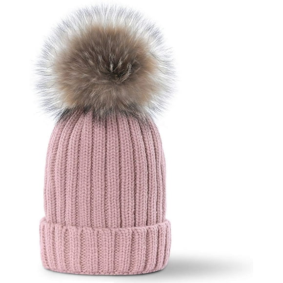 Bonnet Hiver Femme Bonnet Pompon Tuque pour Femme Slouchy Warm Hat Ski Hat
