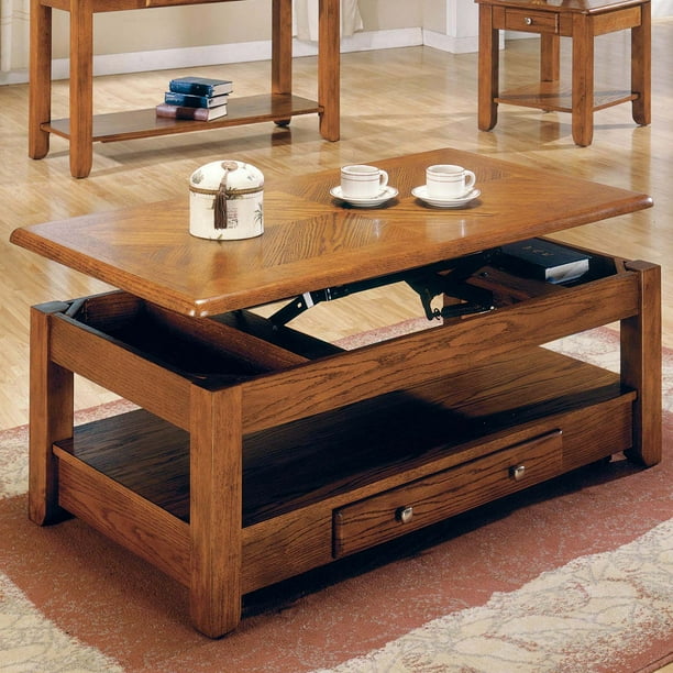 Steve Silver Nelson LiftTop Cocktail Table with CastersOak