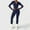 Blue, variant on Pyhlmscde One Piece Workout Outfit for Women Long Sleeve Zip Up Bodycon Jumpsuit