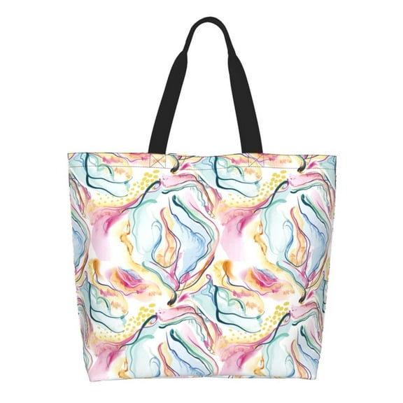 Easygdp Abstract Marble Texture Tote Bags for Women,Women Travel Shoulder Bags Handbags，Big Capacity Shopping Work Bag