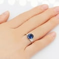 thumbnail image 6 of 2.5ct Oval-Shaped Dark Blue Stone Ring, 925 Sterling Silver Engagement Ring for Women (Size 7), 6 of 7
