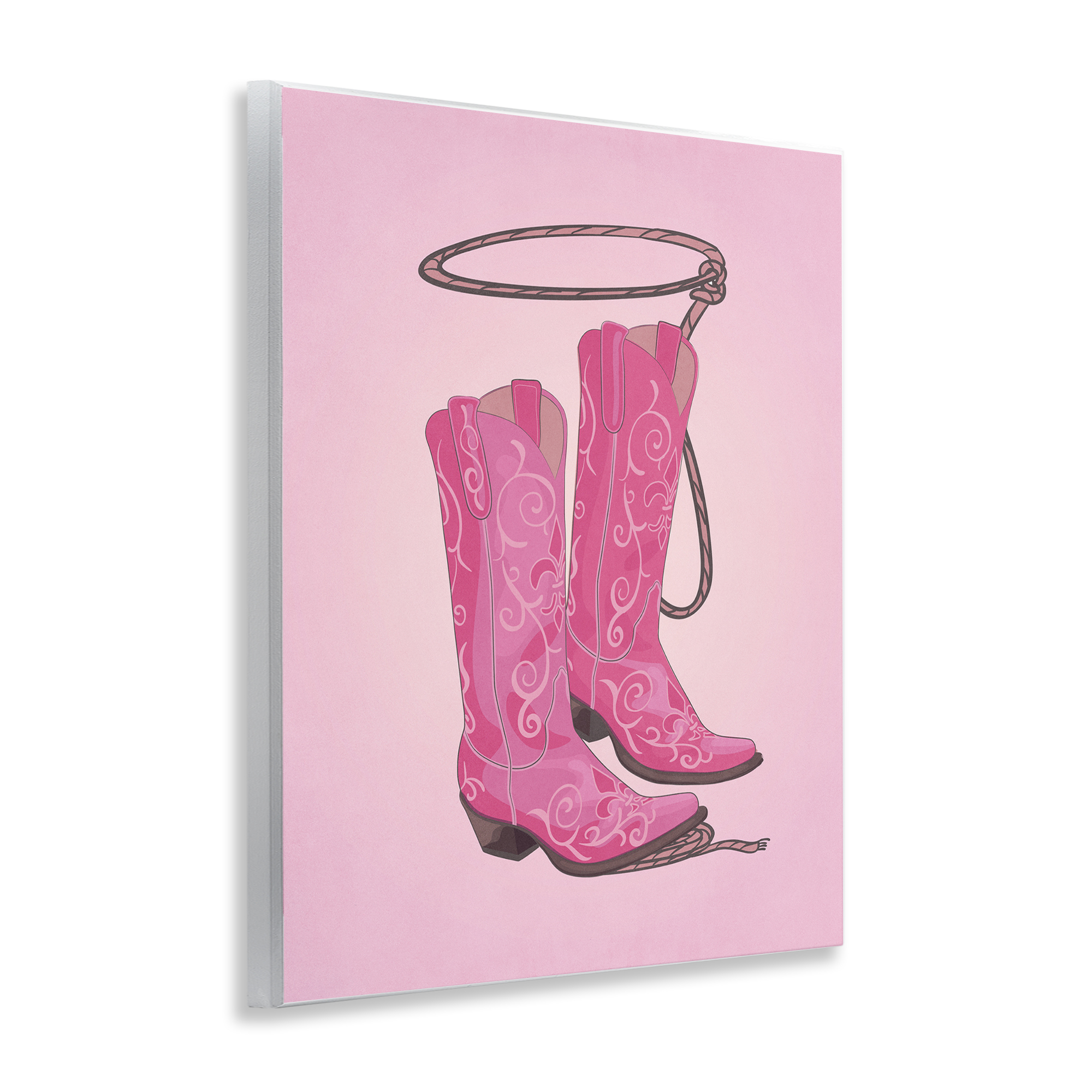 Stupell Industries Cowgirl Boots & Lasso Entertainment Painting Unframed Art Print Wall Art, 11 x 14