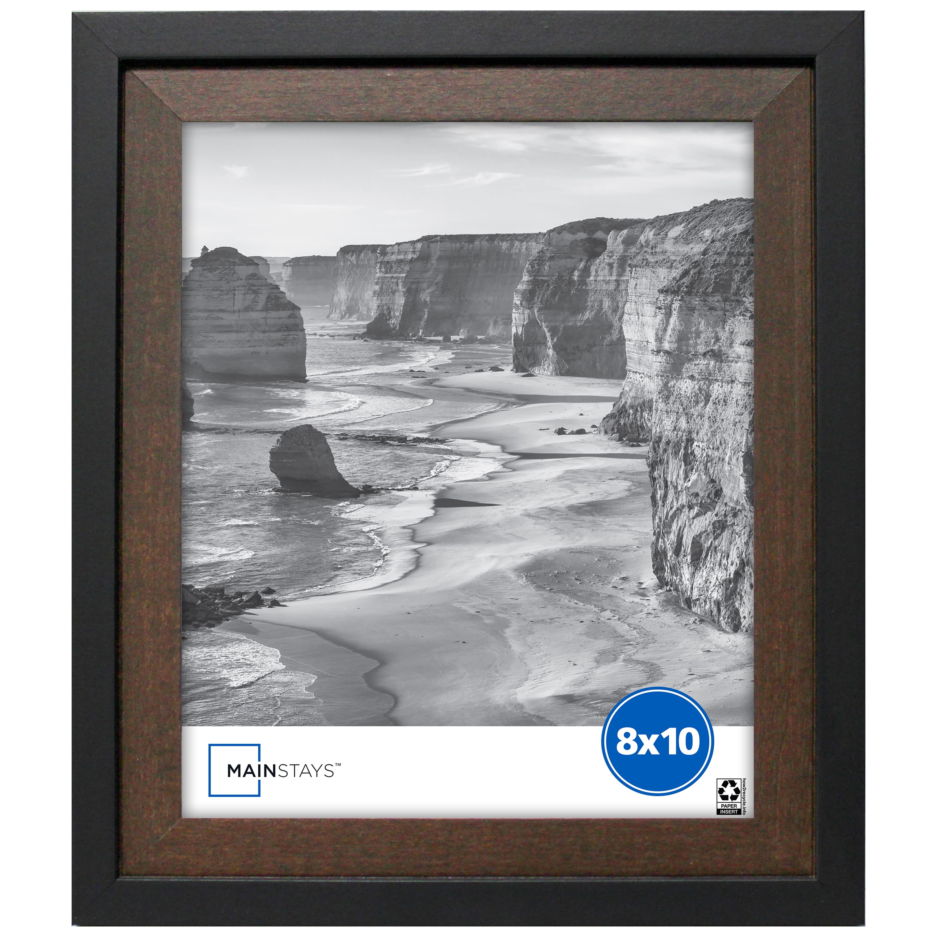 Harbortown Black Wood Picture Frame for 8"x10" Photo Décor Wall or Shelf or Desk 