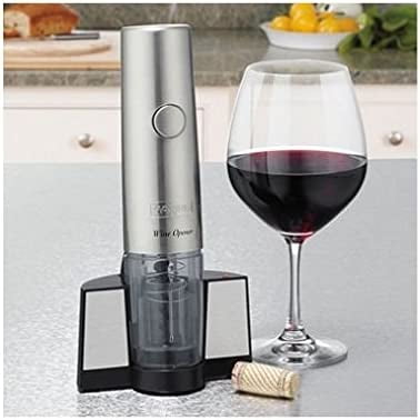 Waring Pro Professional Cordl Electric Wine Opener BPA with Foil Cutter, Brushed Stainless Steel