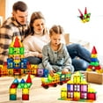 thumbnail image 2 of Magblock Colorful Magnetic Tiles Toy, 120 Piece 3D Building Blocks Set for Kids, 2 of 6
