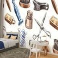 thumbnail image 2 of Peel and Stick Wallpaper Babershop Male haircut beard trim shave service Modern Art Wall Mural Decor Self Adhesive and Removable 100in x 144in, 2 of 8