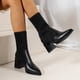 thumbnail image 5 of NECHOLOGY Botas Mujer Adulto Femenino Zapatos Botines de mujer Botines de mujer Otoño e Invierno tacón grueso tacón medio puntiagudo calcetines de tela zapatos Color sólido estilo Casual (Black, 8.5), 5 of 7