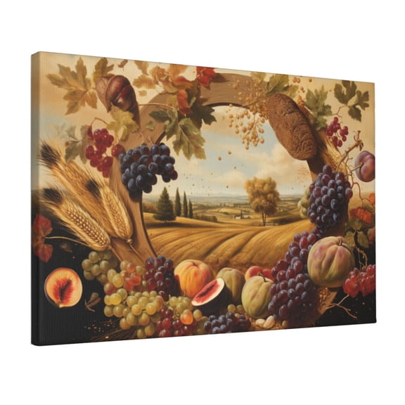 12x18 inch Canvas Hanging Picture Fruits,Wheat & Wheat Fields,Rustic Villa Yard,Kitchen,Garden Fence Door Wall Decor Poster,Exquisite Fruits,Wheat,Wheat Fields Art Paintings,For Rustic Yard