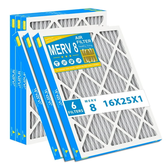 AMI PARTS 16x25x1 MERV 8 Pleated Filter, Electrostatic Design Removes Pollen and Dust