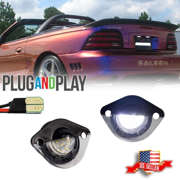 GTINTHEBOX [SUPER BRIGHT] 1994-2004 Ford Mustang White SMD LED License Plate Light Lamp Pair