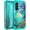Teal, variant on CASEFIV for Samsung Galaxy A57 5G Case,Glow in The Dark Three Layer Heavy Duty Shockproof Hard Plastic Bumper+Soft Silicone Protective Phone Case for Galaxy A57,Blue Flower