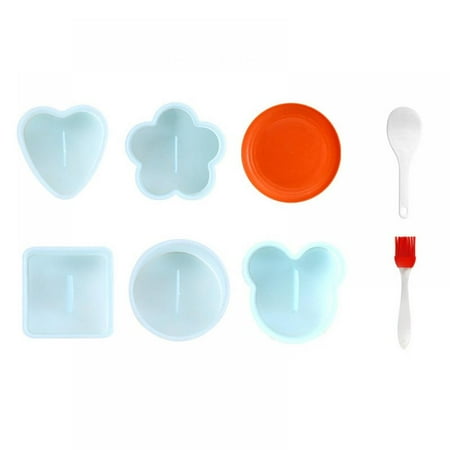 

Creative Cartoon Shape Rice Ball Mold Home Children s Rice Bento Mold DIY Nori Sushi Biscuit Mold New Eight-piece Set Blue