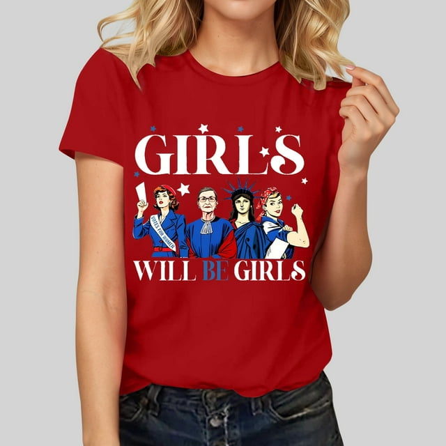 T-shirts à Manches Courtes Stylés pour Femmes à Imprimé Floral, Col Ras du Cou, Hauts Décontractés pour Tous les Jours et les Voyages