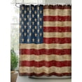 thumbnail image 2 of Vintage American Flag Small Stall Shower Curtain, Waterproof Shower Curtains for Bathroom, Retro USA Flag Blue Red Washable Fabric Cloth Bath Curtain for Bathtub Decoration with Hooks 36x72 Inches, 2 of 6