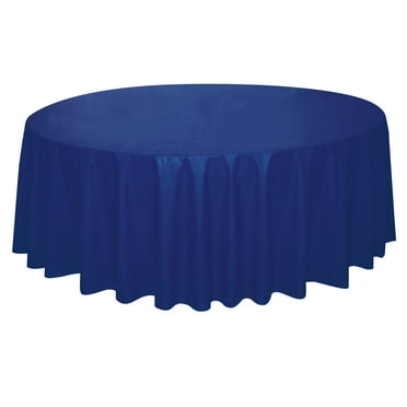 Round 84" True Navy Plastic Table Cover, by Way To Celebrate