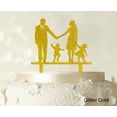thumbnail image 1 of Wedding Cake Topper Family Silhouette Bride And Groom With Child Cake Toppers Color Option Available 6-7 Inches Wide, 1 of 1