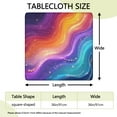 thumbnail image 2 of Rainbow Tie Dye Wave Pattern Square Fitted Tablecloth with Elastic Edge,Square Table Cover,Washable Elastic Table Cover for Home Kitchen Party Decor 36"x36", 2 of 6