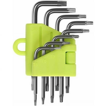 Professional Hex Key Allen Wrench Set, Chrome Vanadium Steel Security Torx End, 8 Pieces for Wide Application, High Quality Stainless Steel Tools for Tamper Resistant Fasteners,
