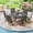 Black-Taupe, variant on Vicllax 7-Piece Outdoor Patio Dining Set Metal Swivel Chairs & Round Steel Table with Umbrella Hole