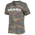 thumbnail image 2 of Women's Majestic Threads Justin Fields Camo Chicago Bears Name & Number V-Neck Tri-Blend T-Shirt, 2 of 3