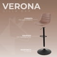 thumbnail image 5 of Sillas Verona Alta para Barras de Cocina con Altura Ajustable Bancos Desayunador Elegante para Decoración del Hogar Fabricado 100% Poliéster y Tejido Transpirable Set de 2 Sillas Cafe, 5 of 5
