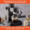 thumbnail image 6 of 4 Cup Electric Espresso/Cappuccino Maker 800 Watts - Black: Milk Frother, Glass Carafe, Removable Filter Basket, 6 of 7