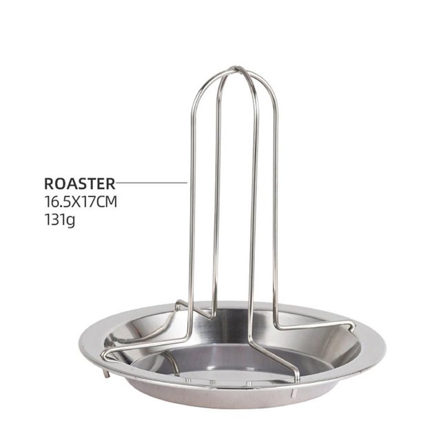 mmirethe Folding Chicken Roaster Rack Cooking Grill Pan Tool Barbecue Fork Portable Rustproof Grill Stand Roasting for Camping