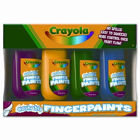 Crayola LLC Washable Fingerpaint Pack, 4 Oz Tubes, 4/Pack
