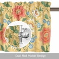 thumbnail image 6 of Vintage Floral Mid Century Valances for Windows,Kitchen Valance Rod Pocket Short Curtain, Blossom Flower on Yellow Valance Curtain Window Valances for Bedroom Bathroom Living Room 42x12in, 6 of 9