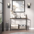 thumbnail image 5 of Danolaps Console Table with Adjustable Shelf,2-tier Small Narrow Entryway Table with Storage Shelf,39.3”Color Block Sofa Table for Living Room Office Bedroom Entrance,Brown, 5 of 9