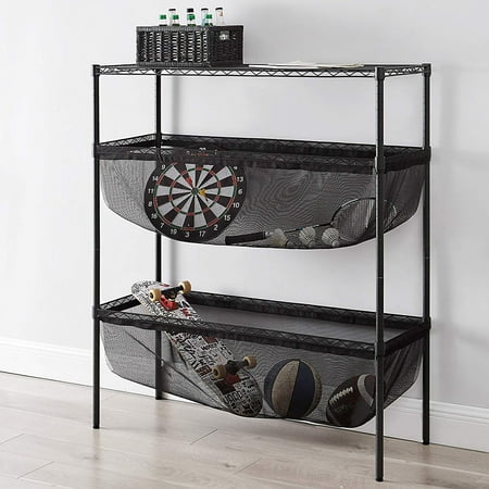 Mesh Shelving - Suprima Shelf Supreme - Bin Style - Black Frame with Black Mesh