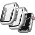thumbnail image 1 of KOMI Case with Screen Protector for Apple Watch Series 9 8 7 41mm, Overall Protective Cover, Built-in Tempered Glass Film High Sensitivity, 2 Pack (Silver), 1 of 5