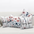 thumbnail image 2 of Pink Blue Decorative Pillow Cover 18x18,Farmhouse Rustic Pillowcase for Couch Bedroom Home Decor,Set of 4, 2 of 5