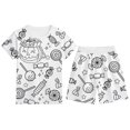thumbnail image 1 of Zecgelong Ensemble de Pyjama pour Garçons Imprimé Manches Courtes Col Rond Shorts Tenue Confortable Taille Élastique Décontractée Vêtements de Détente pour Enfants 2 12 Ans Taille 9-10 Ans, 1 of 3