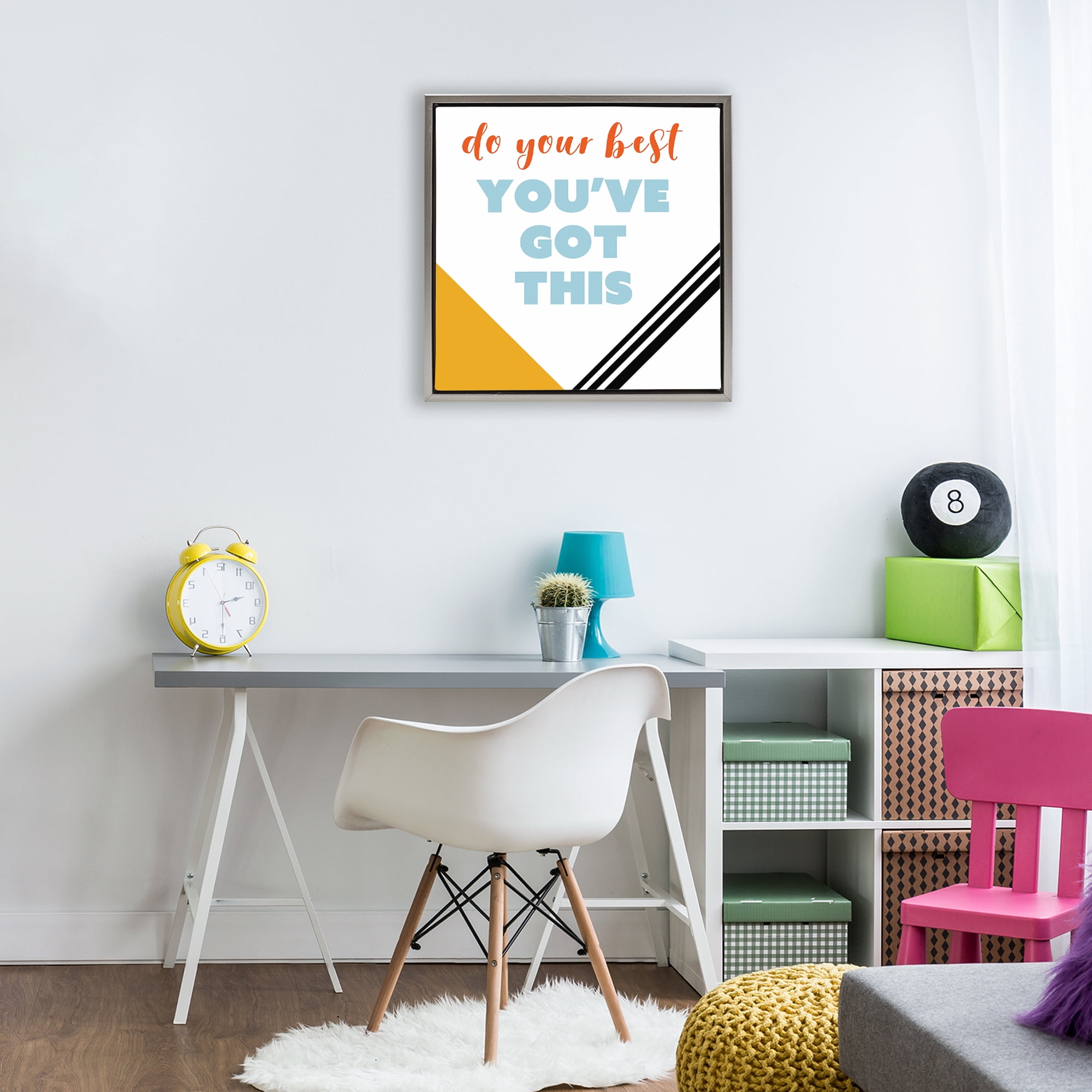 Stupell Industries Do Your Best You've Got This Gray Framed Floater Canvas Wall Art, design by Anna Quach