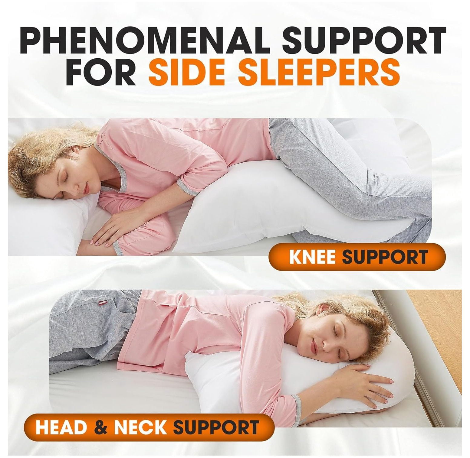 CodYinFI Oversized V Shaped Body Pillow for Pregnancy, Side Sleepers, Neck and Shoulder Support with Zippered Cover