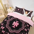 thumbnail image 3 of Catabedysis Dreamy Princess Bowknot Twin Duvet Cover,Pink Monogrammed I Design Twin Bedding For Girls,Pink Reversible,2-Piece,1 Duvet Cover and 1 Pillowcase, 3 of 6